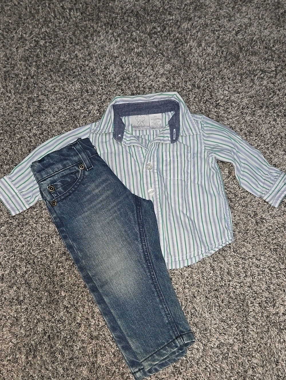 Baby Boys Jeans And Button Up 3-6 Month